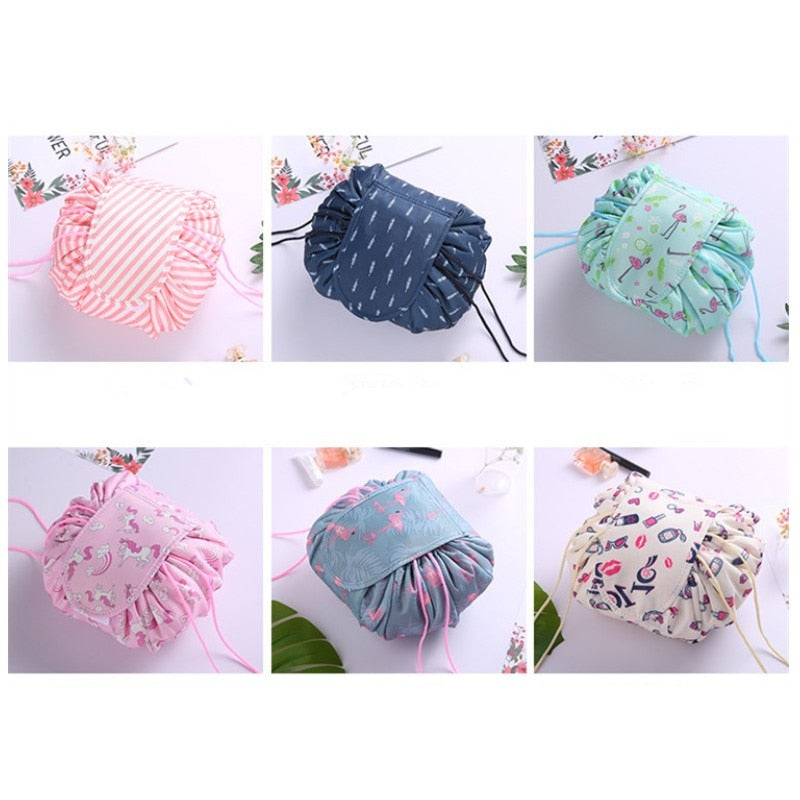 drawstring cosmetic makeup travel bag Women Drawstring Travel Makeup Bag