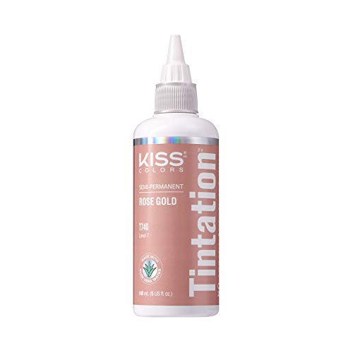 Kiss Tintation Semi-Permanent Hair Color Treatment 148 mL (5 US fl.oz) (Rose Gold) - Give Your Hair a Kiss