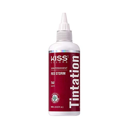 Kiss Tintation Semi-Permanent Hair Color Treatment 148 mL (5 US fl.oz) (Red Storm) - Give Your Hair a Kiss