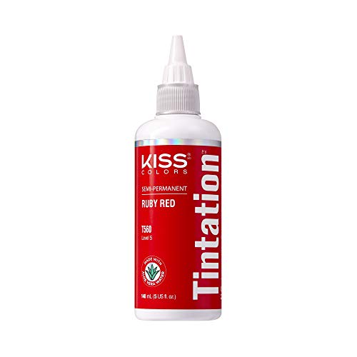 Kiss Tintation Semi-Permanent Hair Color Treatment 148 mL (5 US fl.oz) (Ruby Red) - Give Your Hair a Kiss