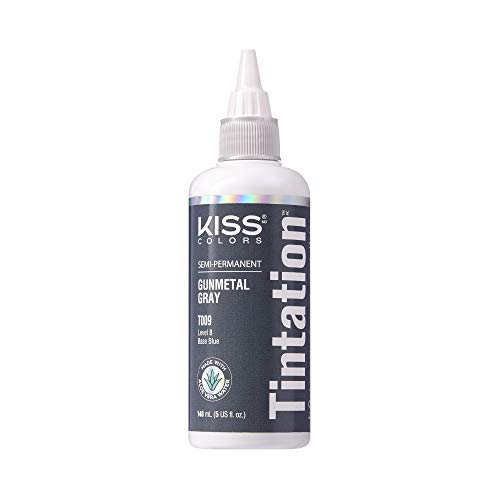 Kiss Tintation Semi-Permanent Hair Color Treatment 148 mL (5 US fl.oz) (Gunmetal Gray) - Give Your Hair a Kiss