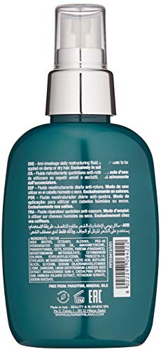 Alfaparf Milano Semi Di Lino Reconstruction Reparative Anti-Breakage Daily Fluid - Professional Salon Quality - For Damaged Hair - Repairs, Provides Shine and Volume - 4.23 Fl Oz - Give Your Hair a Kiss