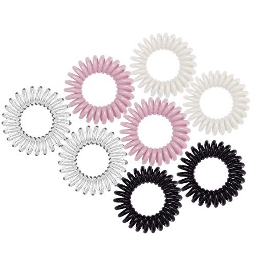 Spiral Hair Ties 12 Stück – Farbig, Crease-free, Elastische Spiral-Haargummis Für Ponytail