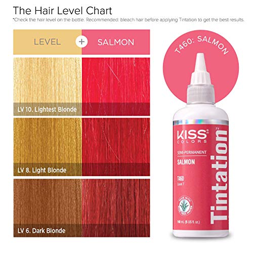 Kiss Tintation Semi-Permanent Hair Color Treatment 148 mL (5 US fl.oz) (Salmon) - Give Your Hair a Kiss