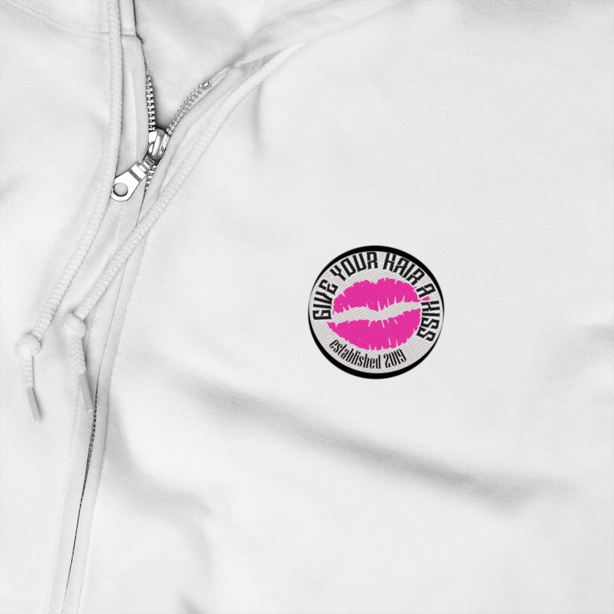 Unisex Zip Up Hoodie - Give Your Hair a Kiss